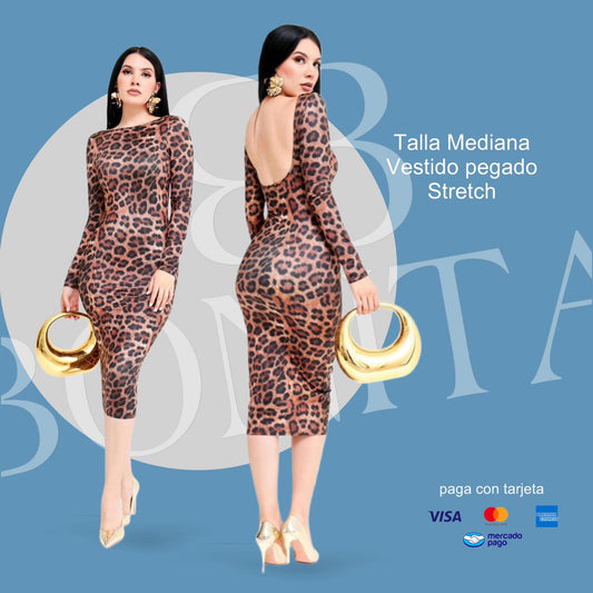 Vestido Pegado Tela Stretch Talla Mediana